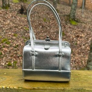 Vintage Meyers Silver Leather Evening Bag Purse (Final Sale)